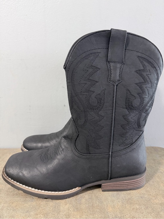 Other - Black Western Cowboy Boots with Decorative Stitching